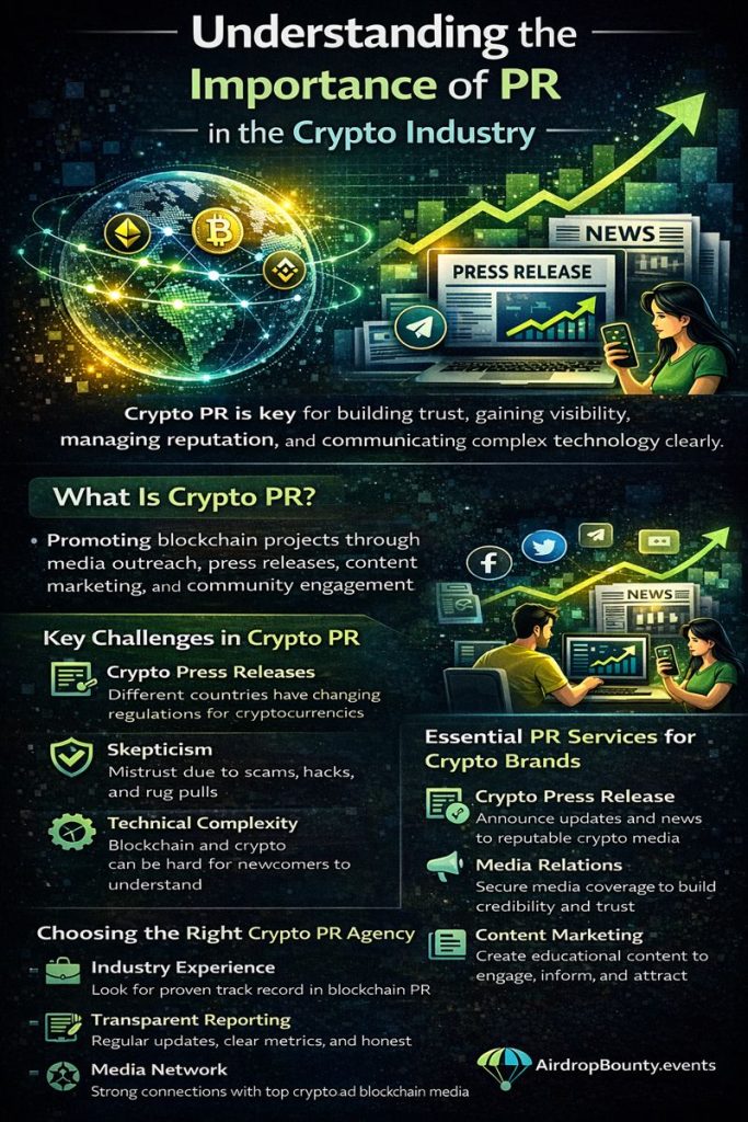 relations publiques crypto et communiqué de presse crypto